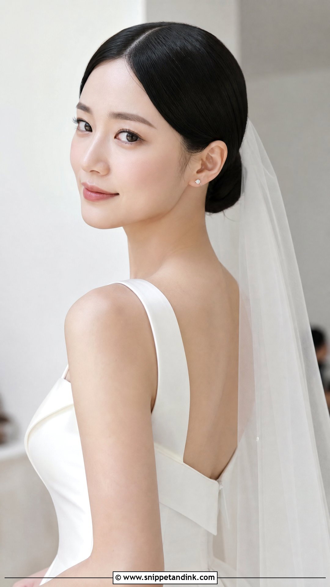 90s Sleek Low Bun Wedding Hair - Snippet and Ink - 20 90s Wedding Hair Ideas