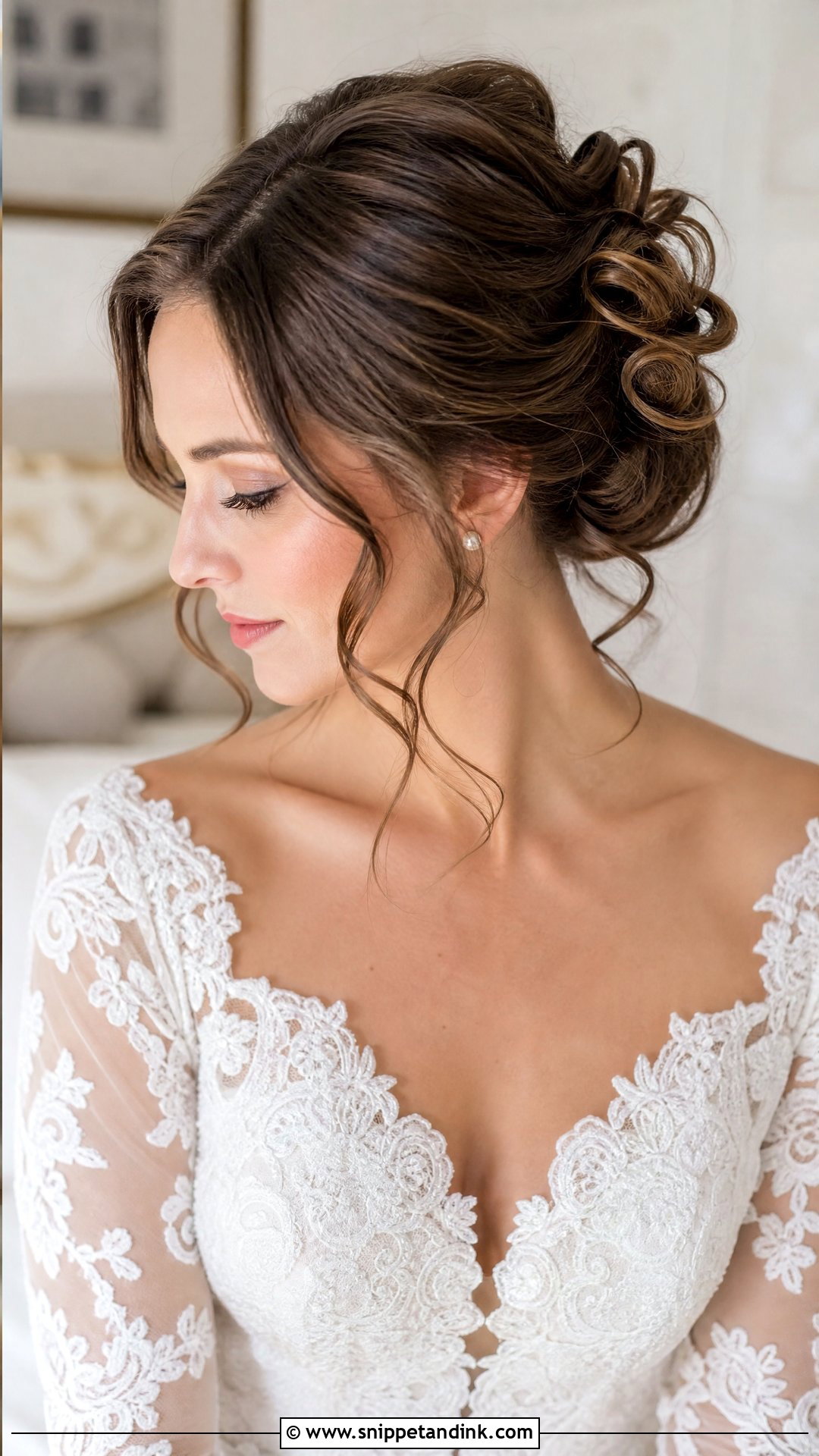 90s Tendril Updo Wedding Hair - Snippet and Ink - 20 90s Wedding Hair Ideas