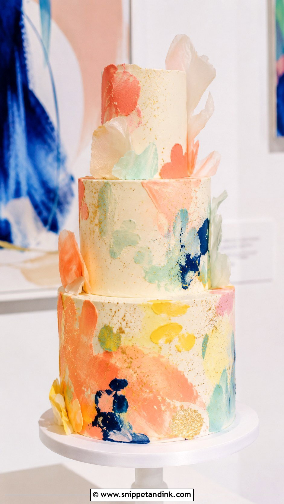 Abstract Wedding Cake - Snippet and Ink - 20 Multi Color Cake Ideas for Wedding