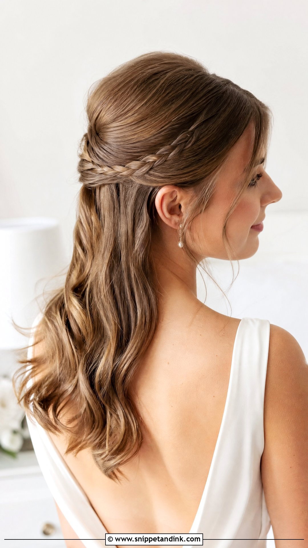 Accent Braid Half Up - Snippet and Ink - 20 Half-Up Braid Bridal Hair Ideas