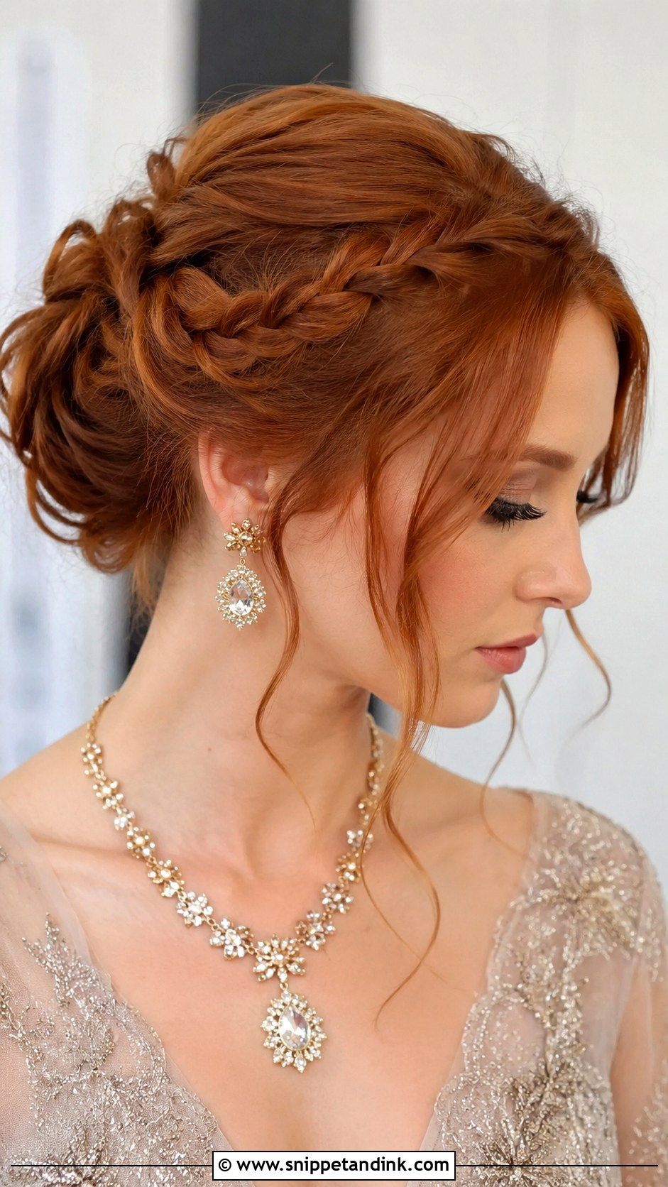 Accent Braid With Soft Updo - Snippet and Ink - 20 Wedding Guest Braid Hairstyles