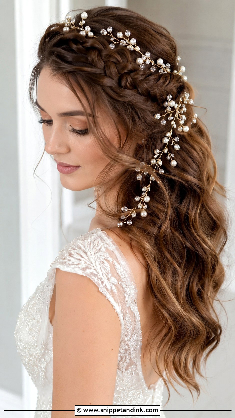 Accented Braid With Hair Vine - Snippet and Ink - 25 Braided Hairstyles for Bride