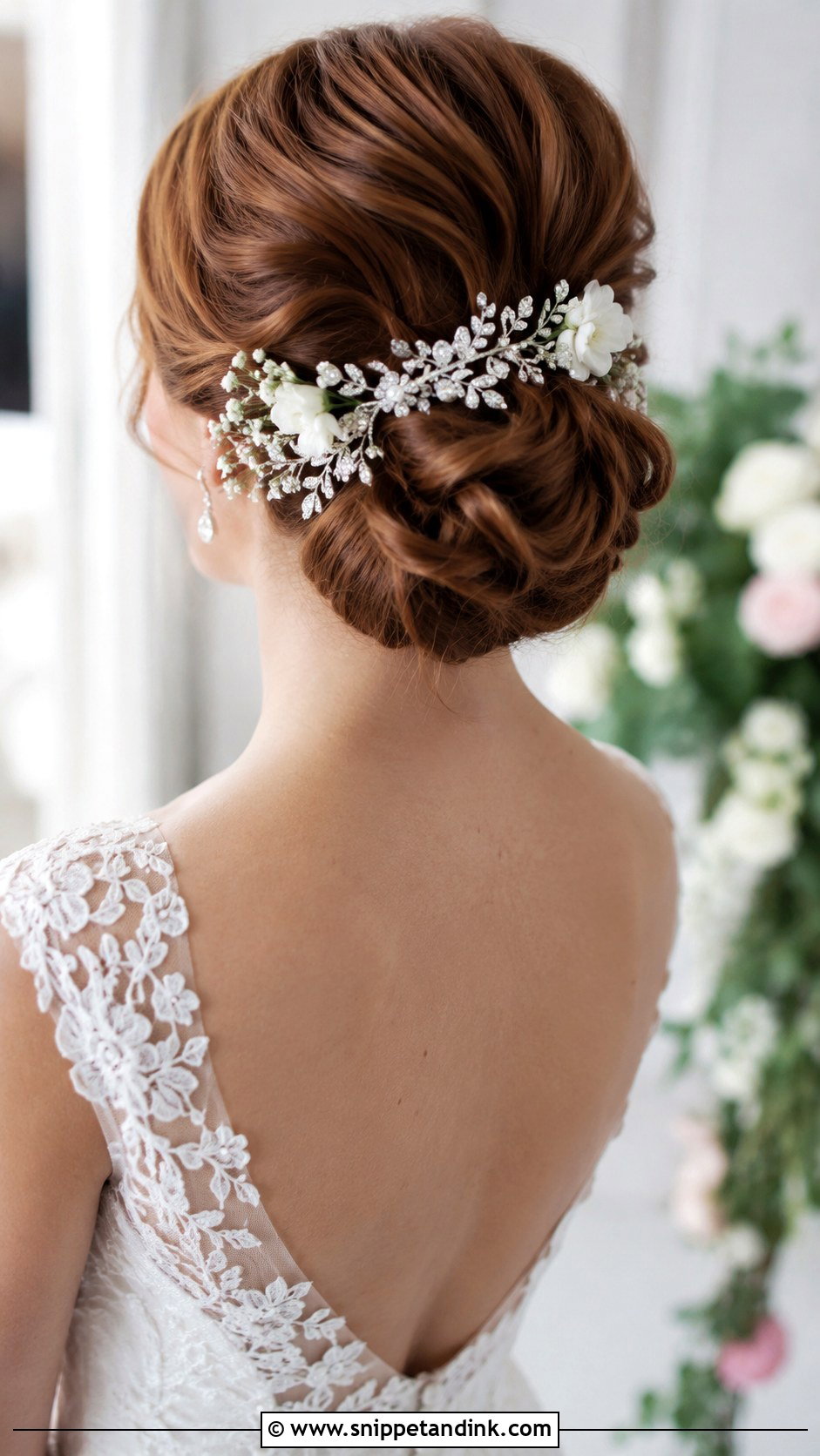 Accented Chignon Updo for Medium Hair - Snippet and Ink - 25 Up Dos for Medium Hair Wedding Ideas