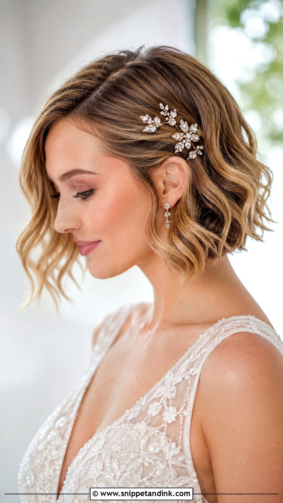Accessorized Bob With Hairpins - Snippet and Ink - 20 Formal Hairstyles for Short Hair Wedding