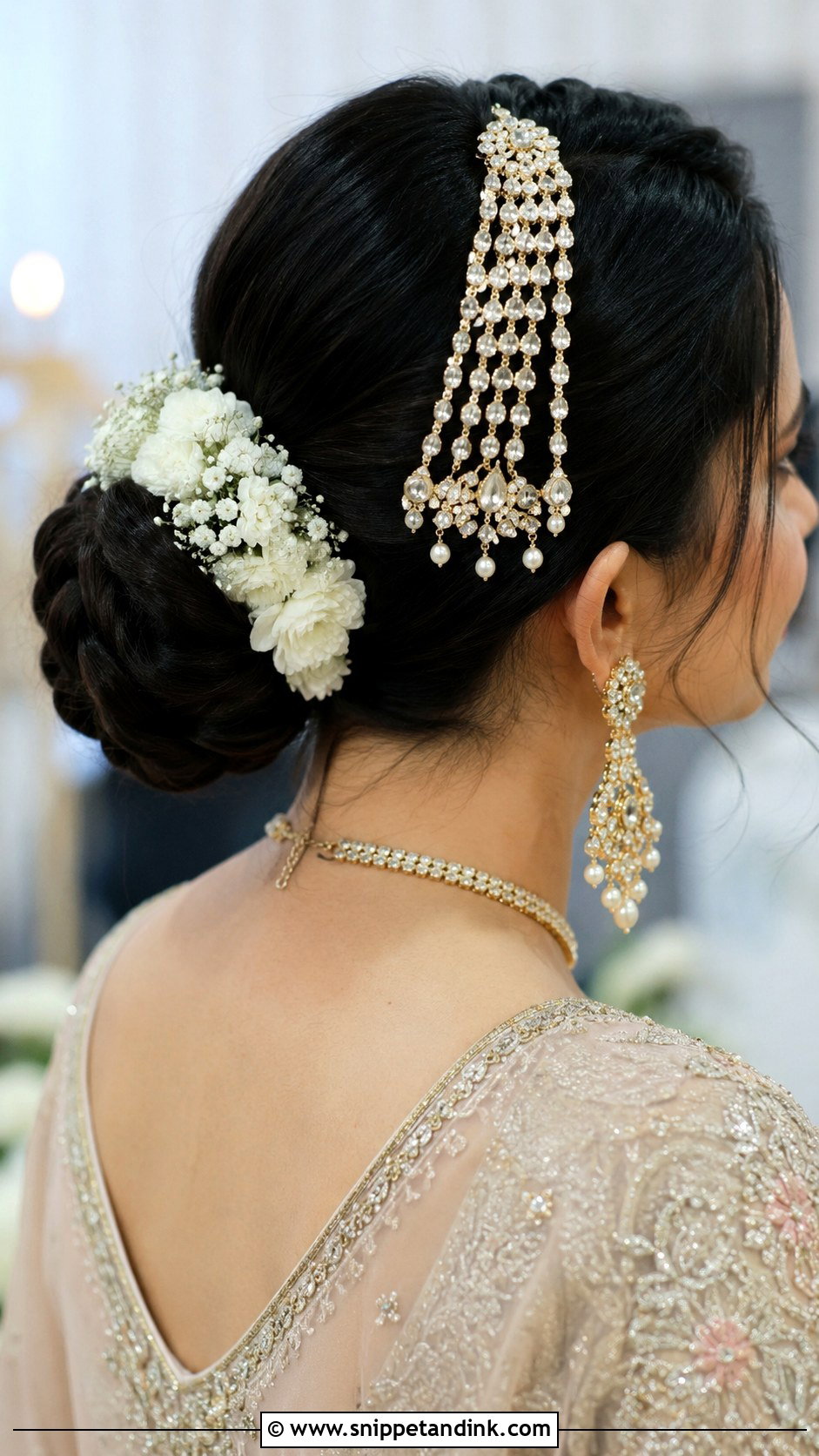 Accessorized Bun With Jhoomar - Snippet and Ink - 20 Nikah Bride Hairstyles