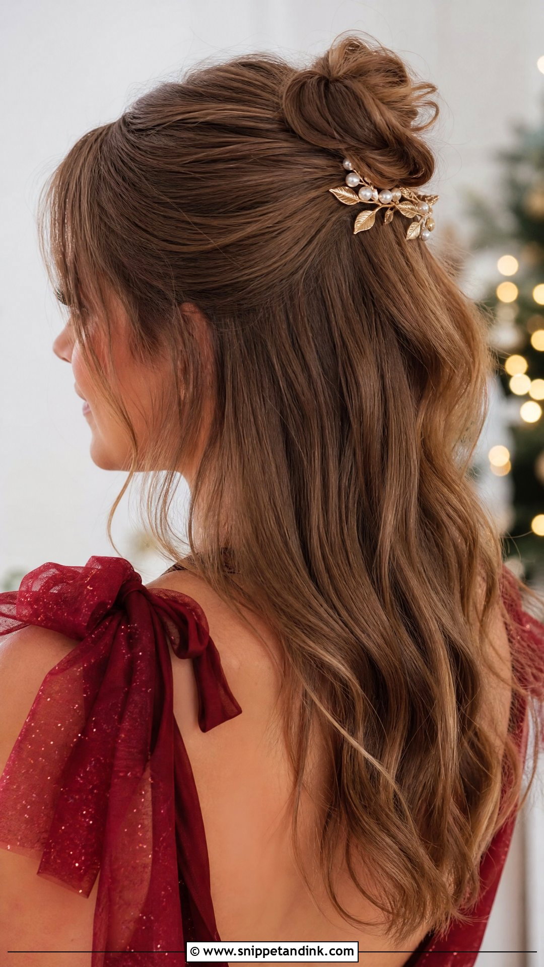 Accessorized Half Up Bun - Snippet and Ink - 20 Easy Wedding Guest Hairstyles Short Hair