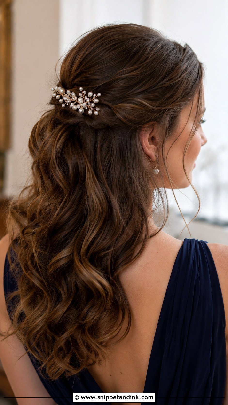 Accessorized Half Up - Snippet and Ink - 25 Easy Hairstyles for Wedding