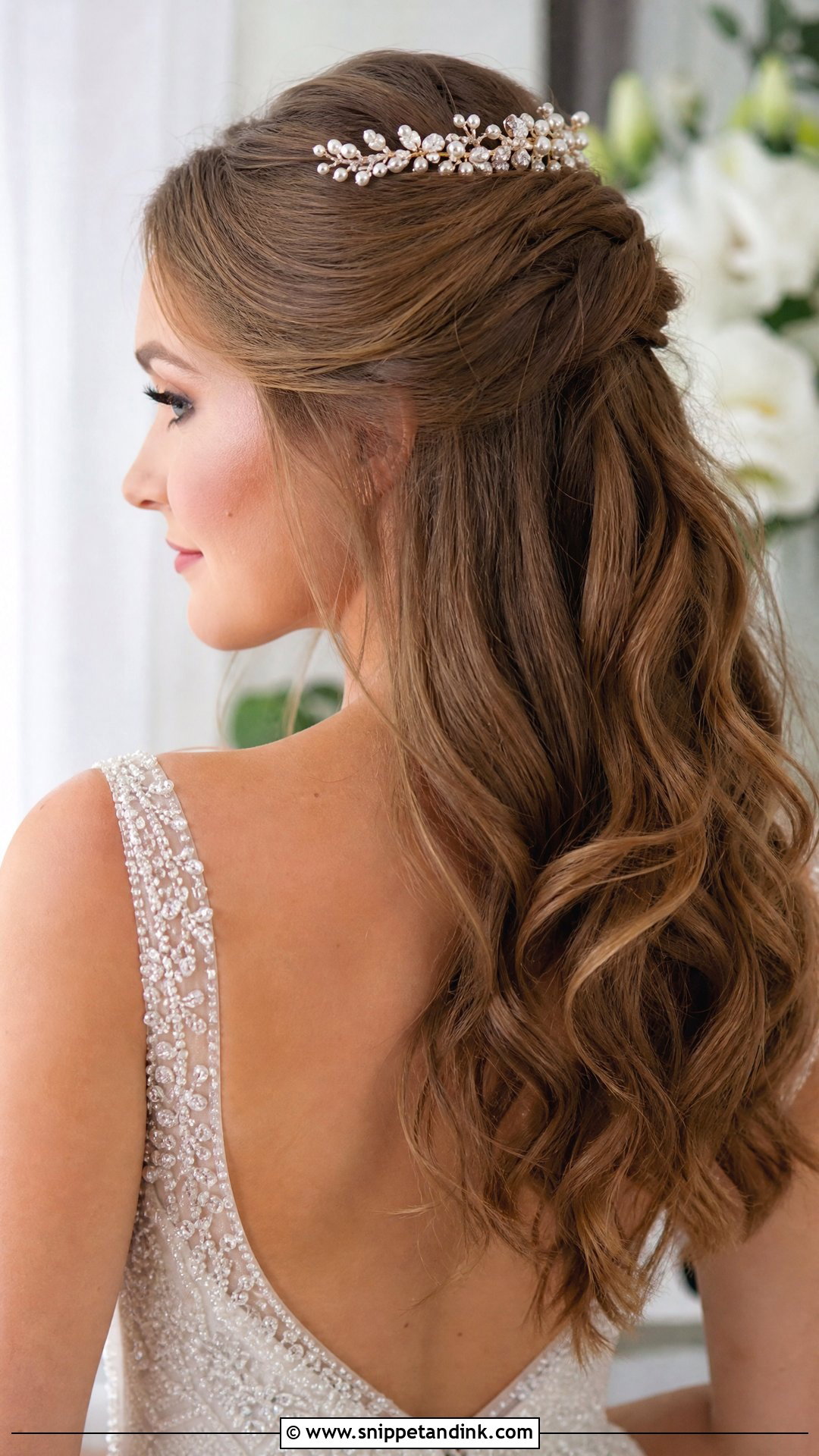 Accessorized Half Updo Wedding Hair Tutorial - Snippet and Ink - 25 Wedding Hair Tutorial Ideas
