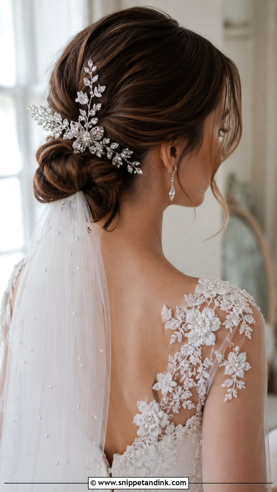 Accessorized Low Updo - Snippet and Ink - 20 Hair Styles for Medium Hair Wedding