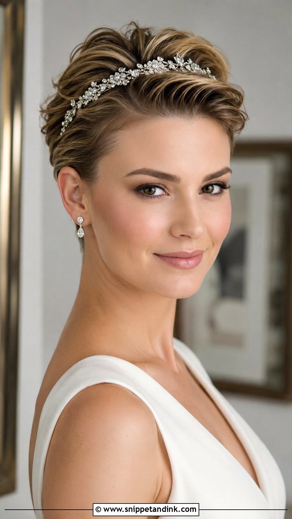 Accessorized Pixie Updo - Snippet and Ink - 20 Short Hair Updo for Wedding Ideas