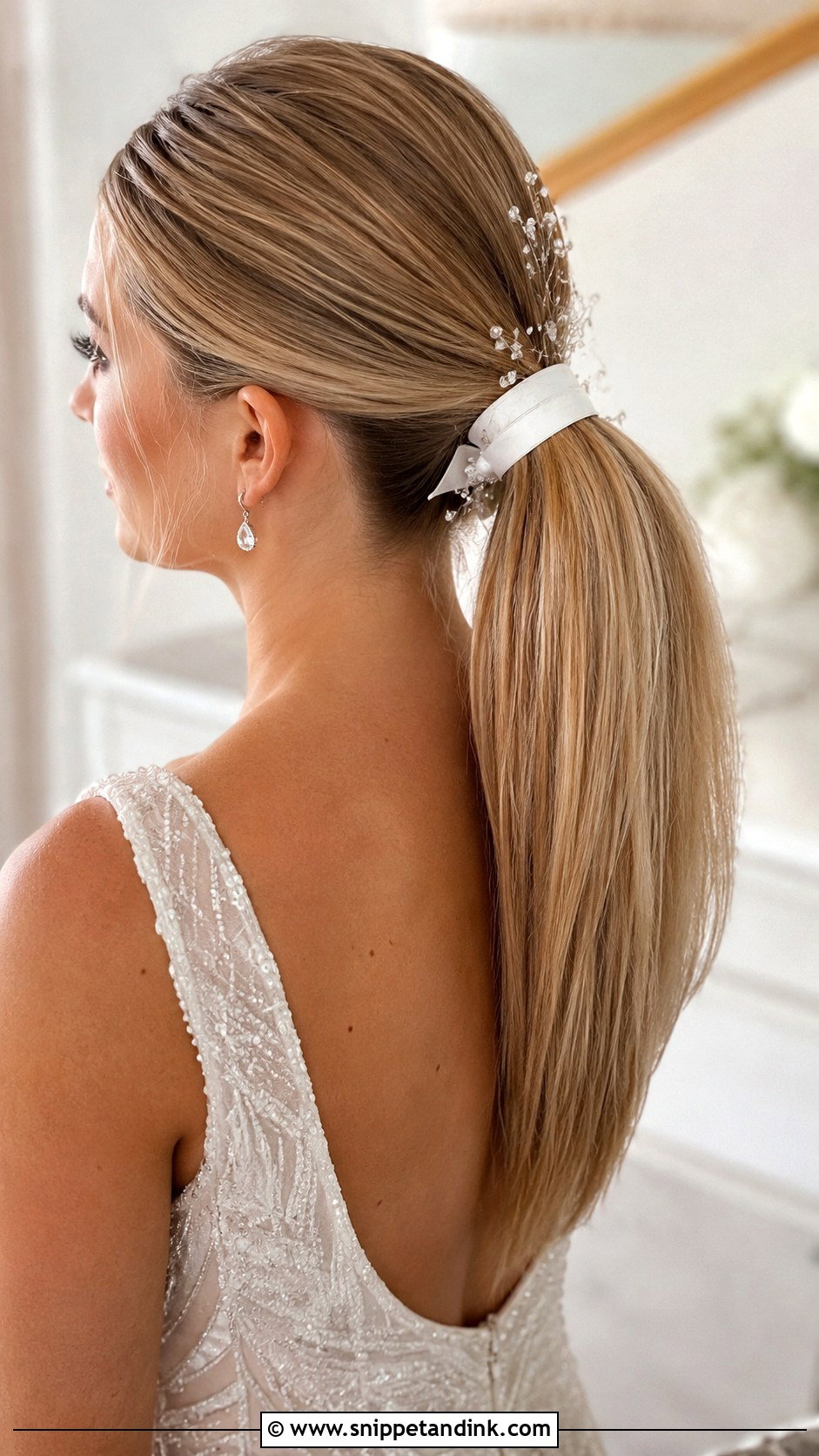 Accessorized Ponytail for Brides - Snippet and Ink - 20 Fancy Ponytail Wedding Hairstyles