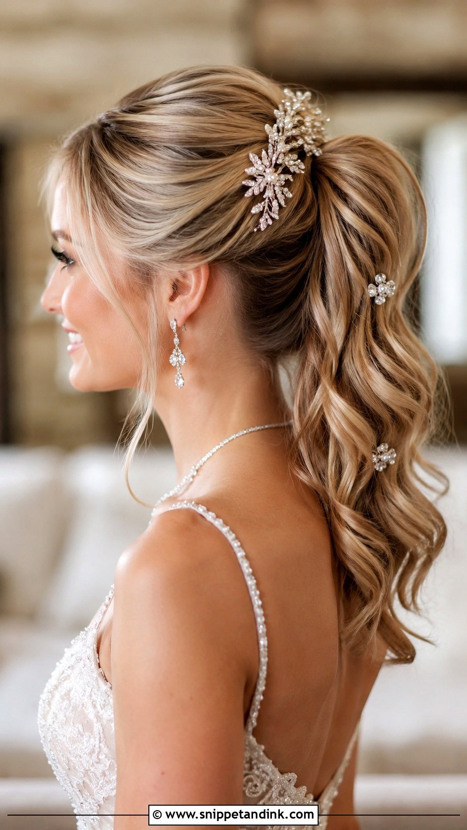 Accessorized Ponytail for Wedding - Snippet and Ink - 30 Ponytail Hairstyles for Wedding