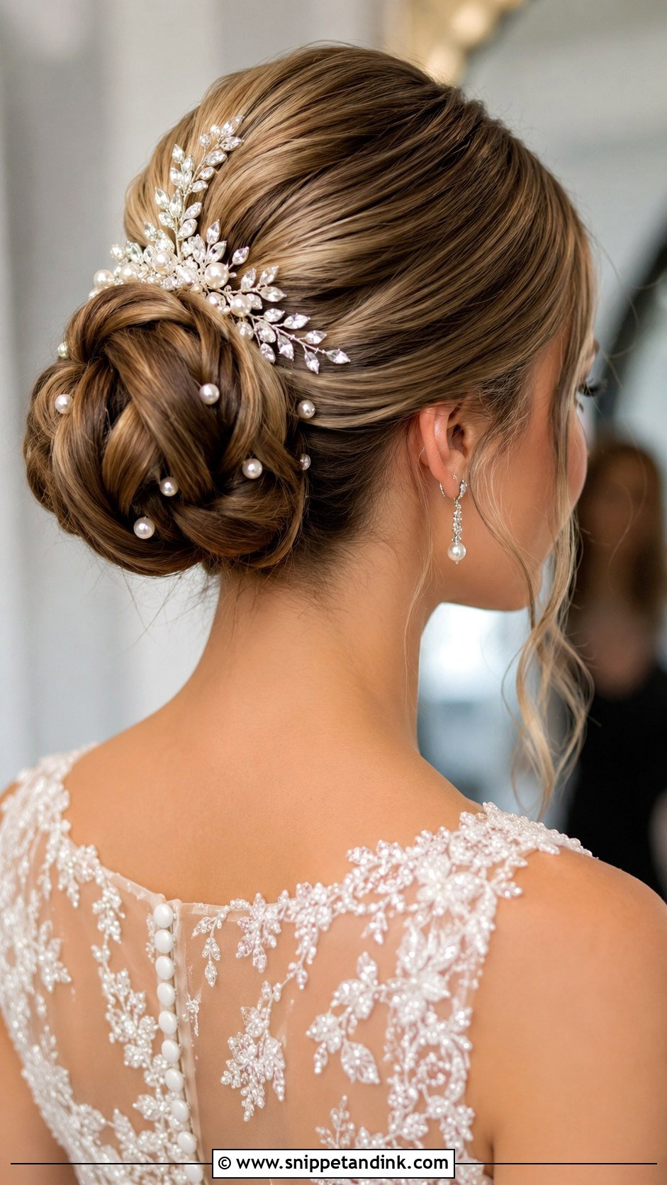 Accessorized Sleek Bun Wedding Hairstyle - Snippet and Ink - 25 Bride Wedding Hairstyle Ideas