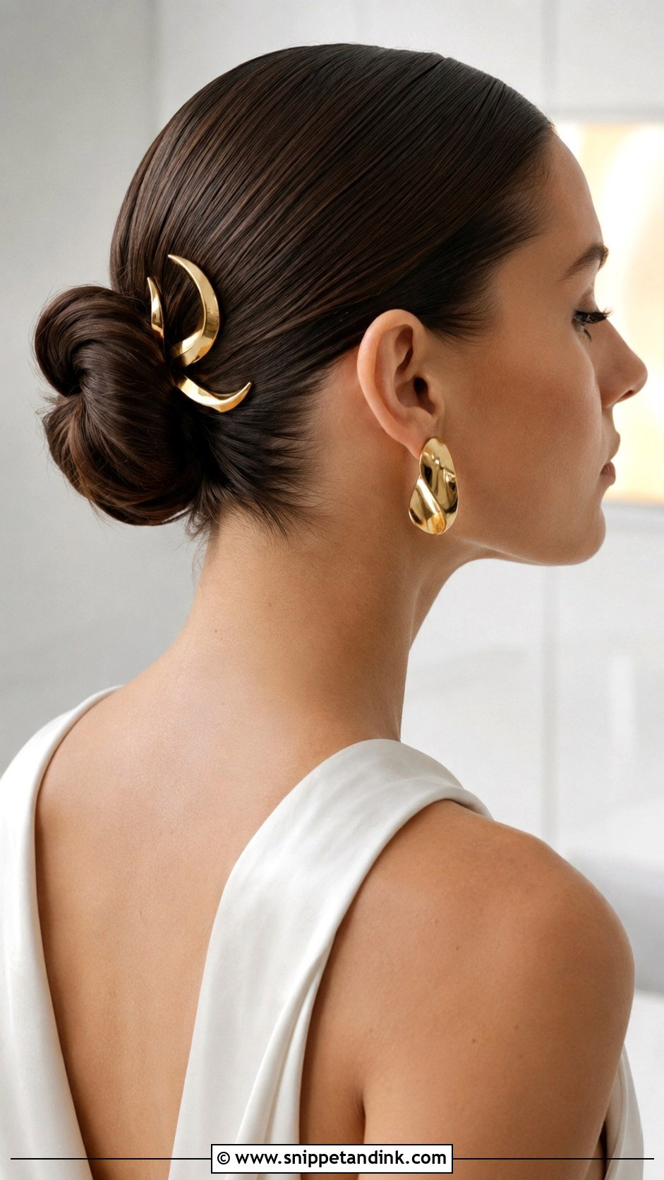 Accessorized Sleek Bun for Wedding - Snippet and Ink - 25 Hairstyles for Wedding Function