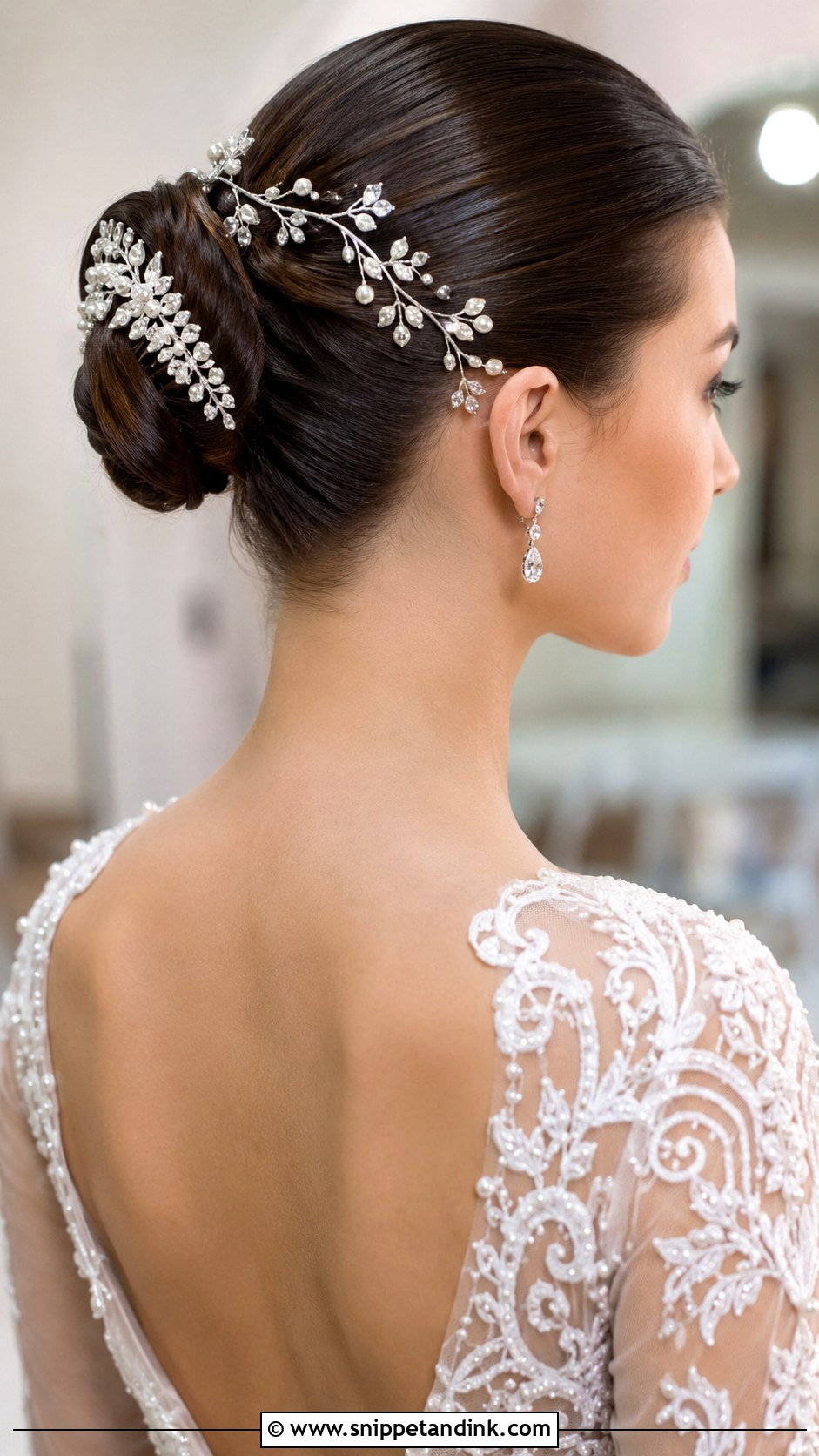 Accessorized Sleek Bun - Snippet and Ink - 20 Hair Styling for Wedding Ideas