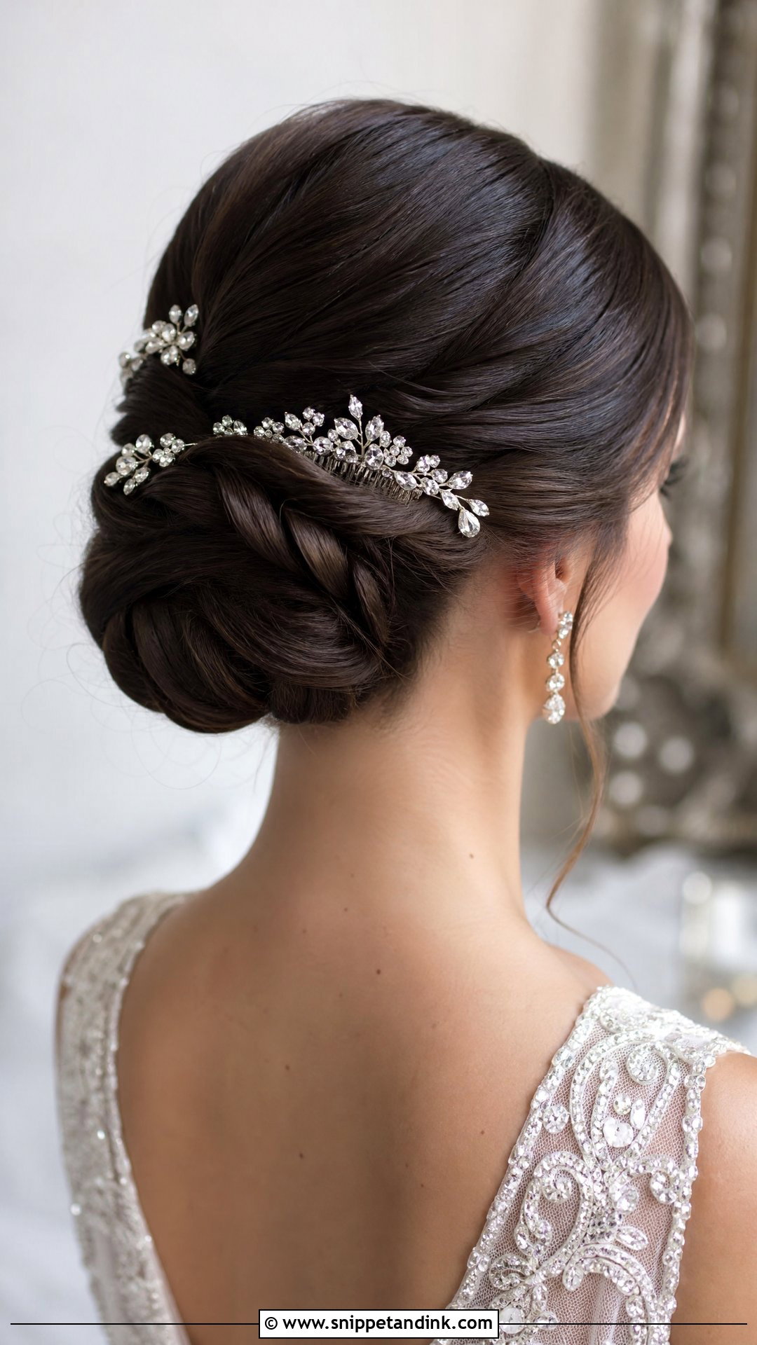 Accessorized Sleek Updo - Snippet and Ink - 30 Wedding Hair Do Ideas