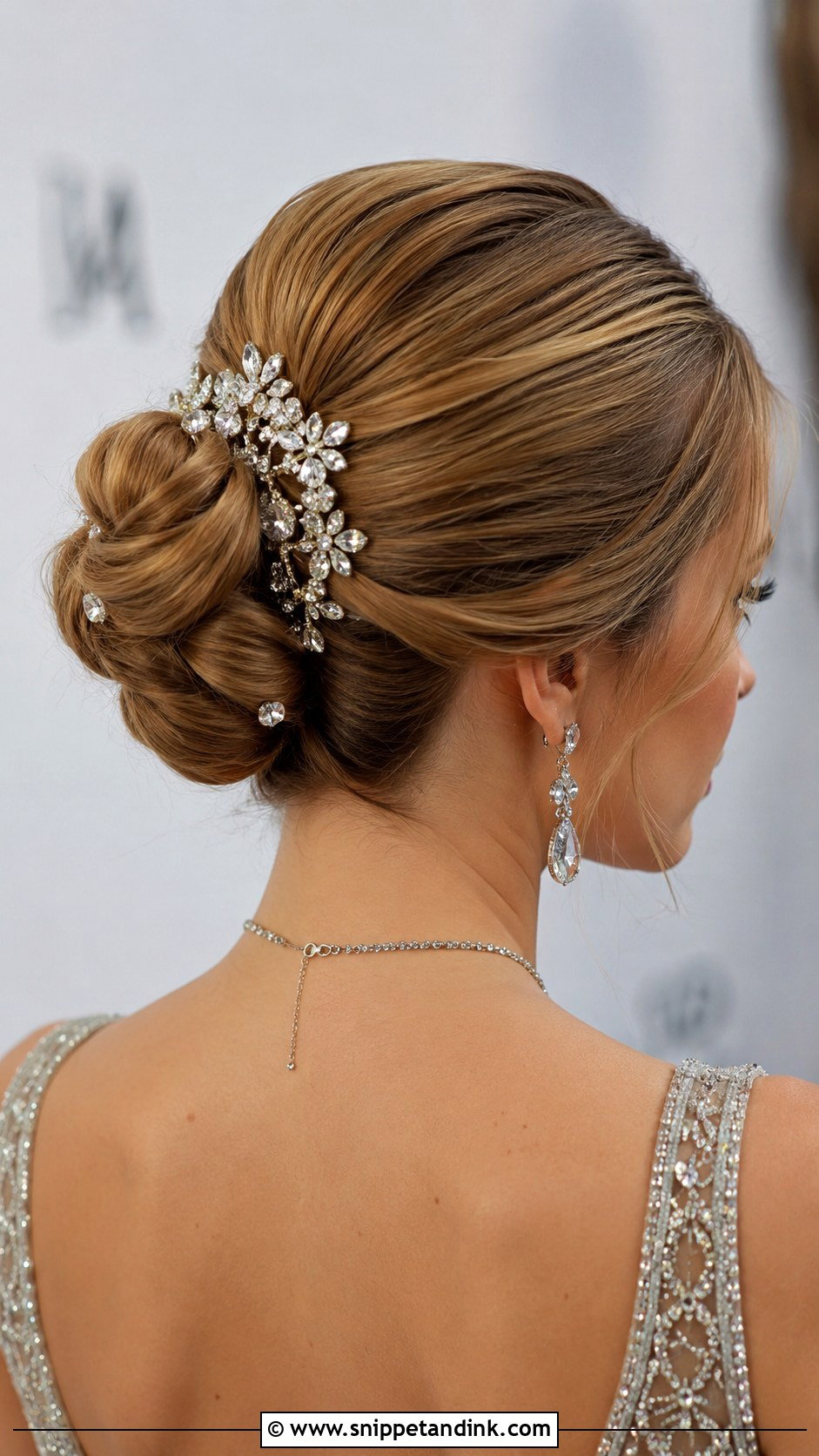 Accessorized Sleek Updo - Snippet and Ink - 25 Hairstyle for Wedding Function Ideas