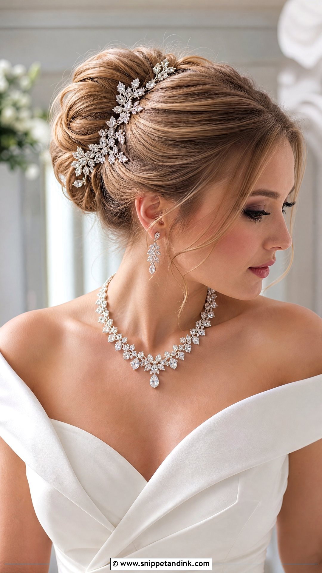 Accessorized Updo Wedding Hair for Medium Length - Snippet and Ink - 20 Wedding Hair for Medium Length Ideas