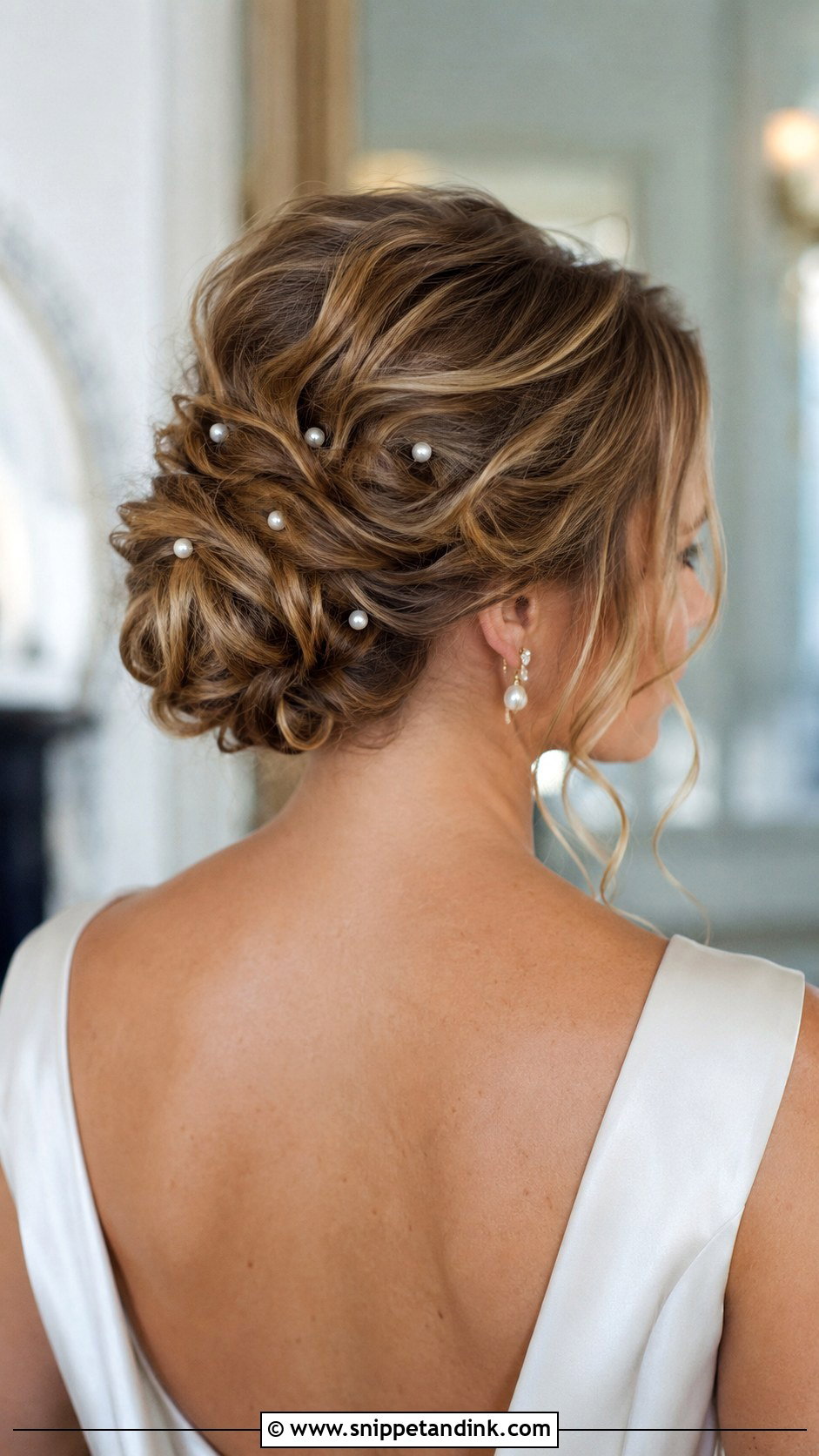 Accessorized Updo With Pearls Wedding Hairstyle - Snippet and Ink - 30 Wedding Hairstyles 2025