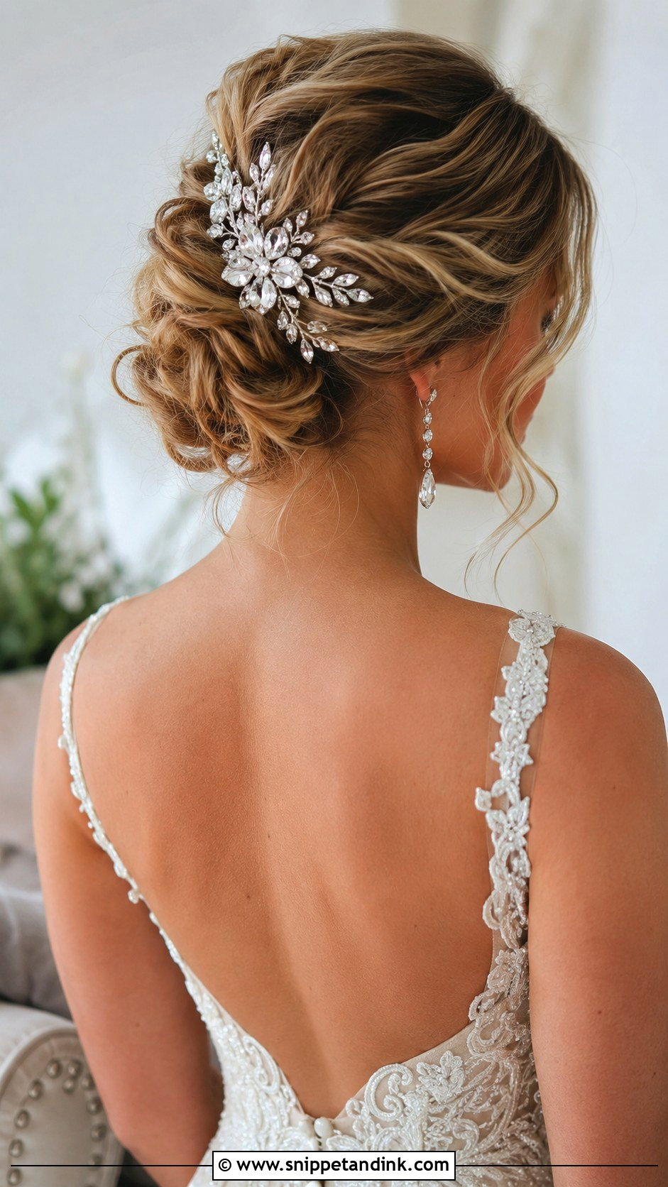 Accessorized Updo With Statement Clip - Snippet and Ink - 20 Updo Wedding Hairstyles for Short Hair