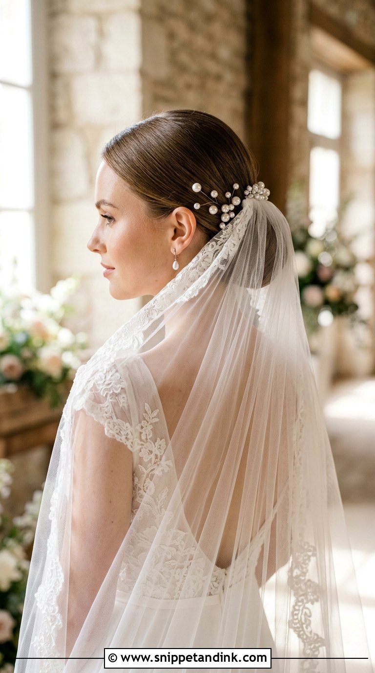 Accessorized Veil and Hair Combination - Snippet and Ink - 20 Bride Hair Ideas