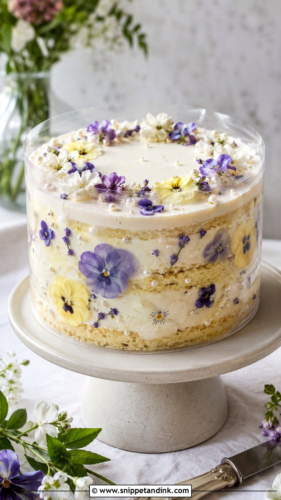 Acetate Wedding Cake With Edible Flowers - Snippet and Ink - 20 Acetate Cake Ideas for Wedding