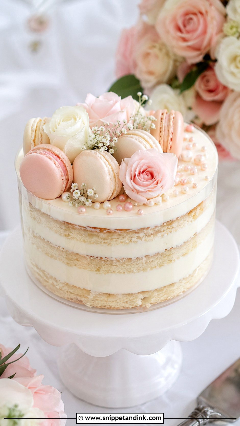 Acetate Wedding Cake With Macarons - Snippet and Ink - 20 Acetate Cake Ideas for Wedding