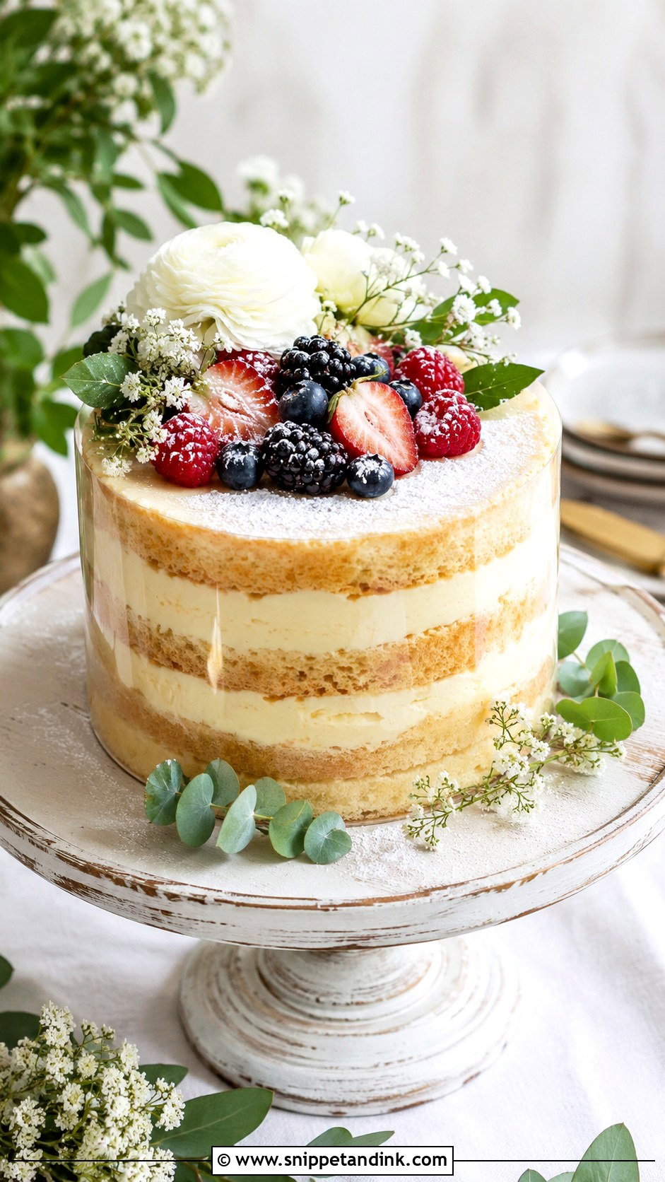 Acetate Wedding Cake With Naked Layers - Snippet and Ink - 20 Acetate Cake Ideas for Wedding