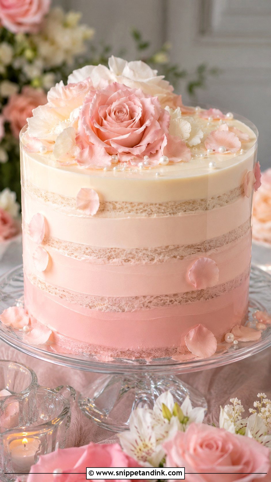 Acetate Wedding Cake With Ombre Cream - Snippet and Ink - 20 Acetate Cake Ideas for Wedding