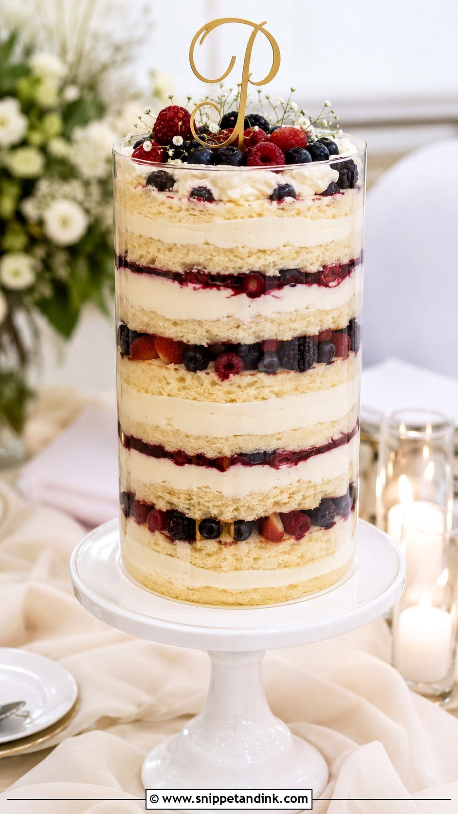 Acetate Wedding Cake With Tall Layers - Snippet and Ink - 20 Acetate Cake Ideas for Wedding