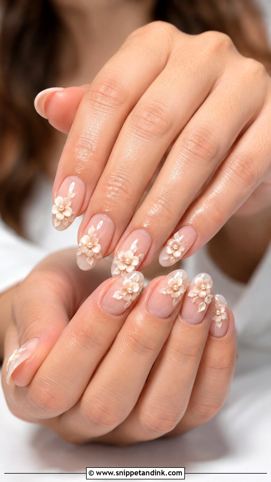 Acrylic Bridal Nails With Nude French Tip - Snippet and Ink - 20 Acrylic Bridal Wedding Nails