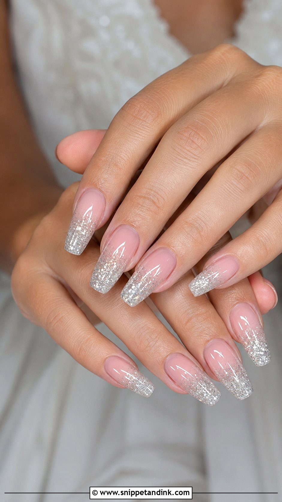 Acrylic Bridal Nails With Pearl French Tip - Snippet and Ink - 20 Acrylic Bridal Wedding Nails