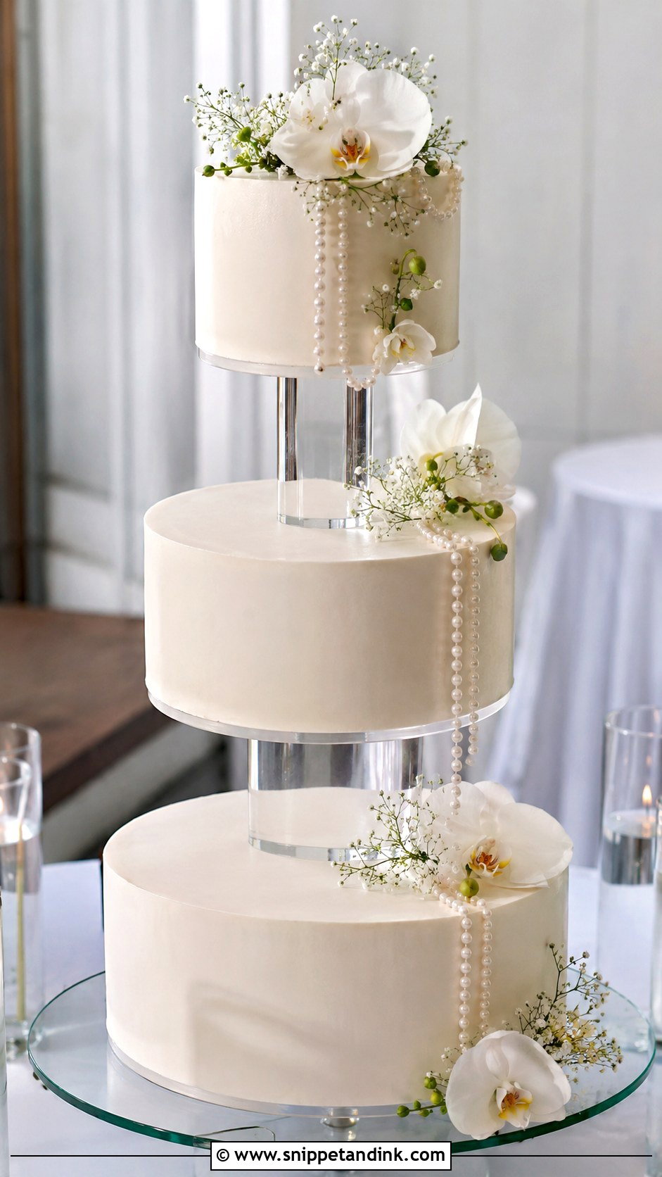Acrylic Floating Tier Wedding Cake - Snippet and Ink - 20 Wedding Cake Ideas with Floating Tier