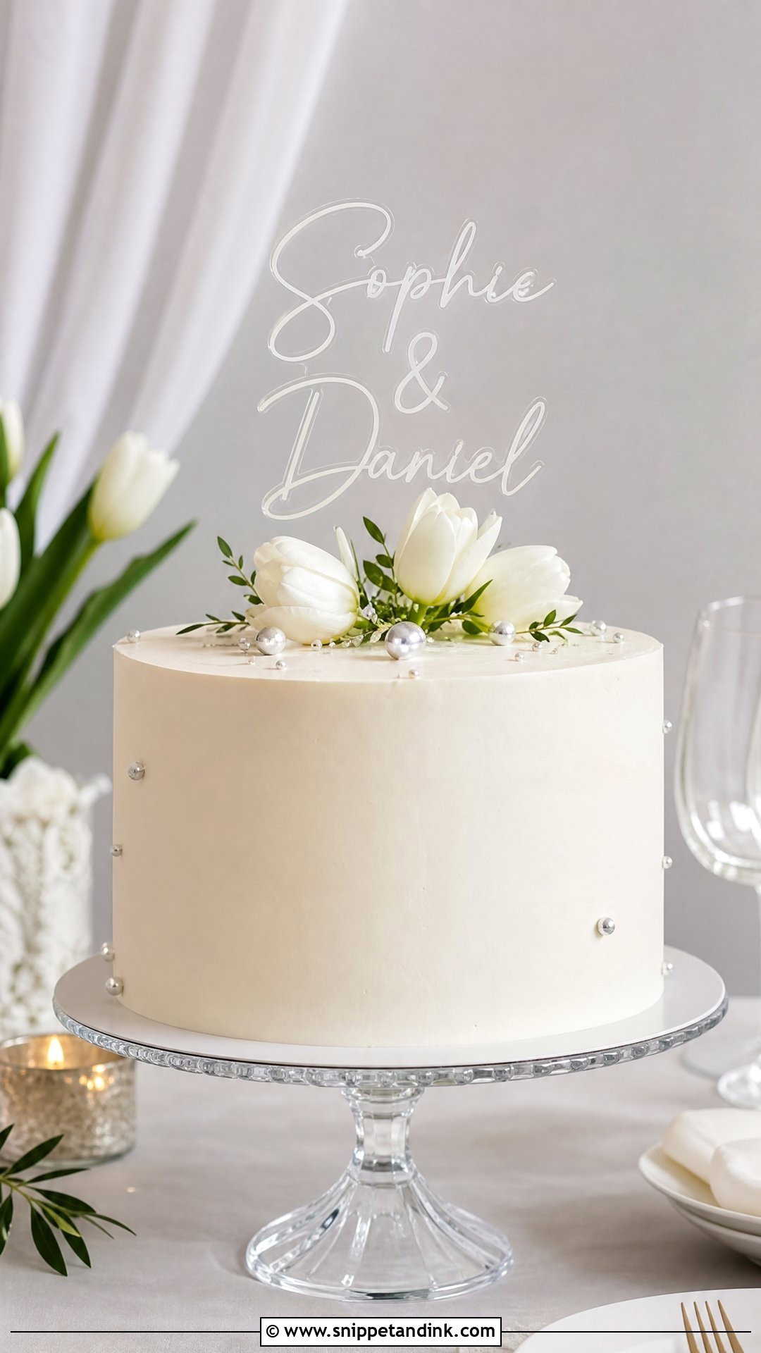 Acrylic Name Wedding Cake Topper - Snippet and Ink - 20 Name on Cake Ideas for Wedding