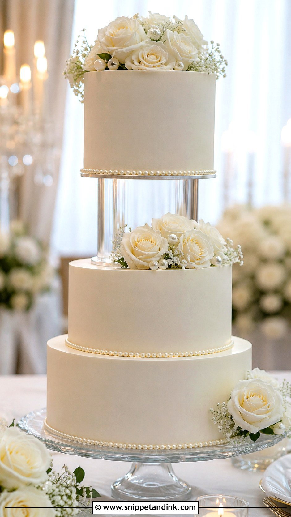 Acrylic Spacer Wedding Cake - Snippet and Ink - 20 Wedding Cake Ideas with Spacers