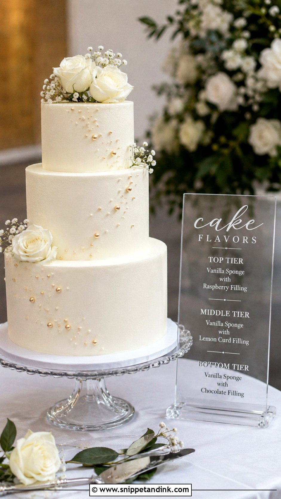 Acrylic Wedding Cake Flavor Sign - Snippet and Ink - 20 Wedding Cake Flavour Sign Ideas