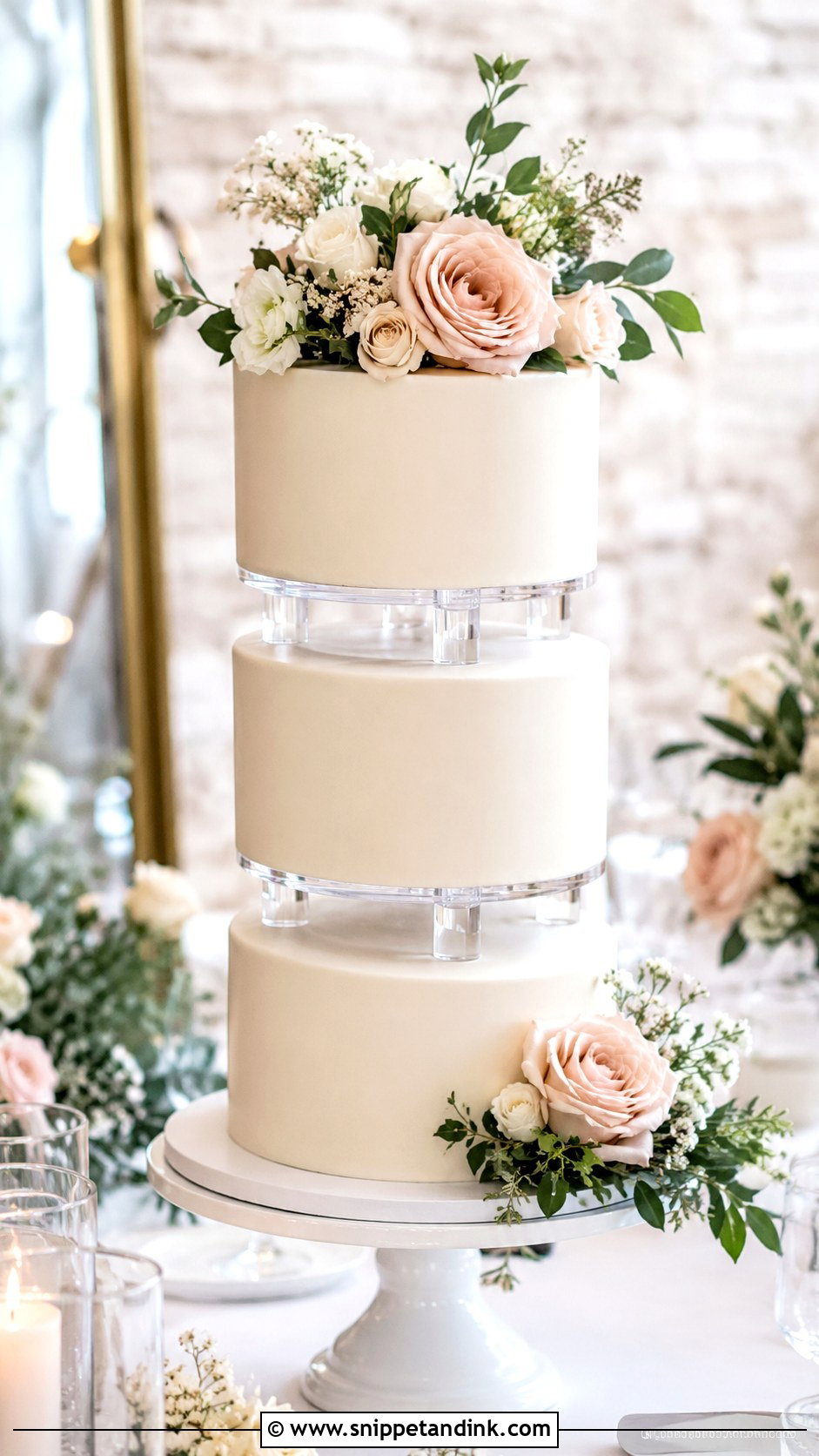 Acrylic Wedding Cake Separator - Snippet and Ink - 25 Wedding Cake Separators
