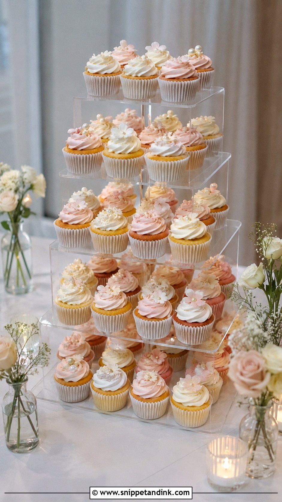 Acrylic Wedding Cupcake Display - Snippet and Ink - 20 Wedding Cake Cupcakes Display Ideas