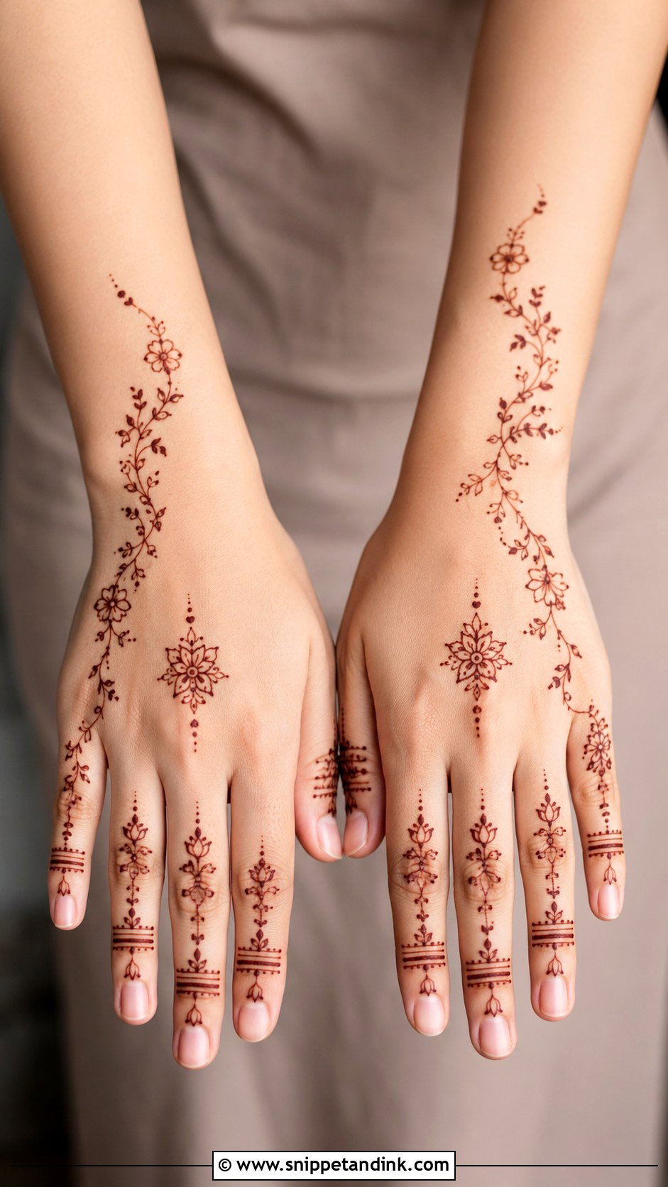 Aesthetic Back Hand Mehndi Design - Snippet and Ink - 35 Back Hand Mehndi Design Ideas