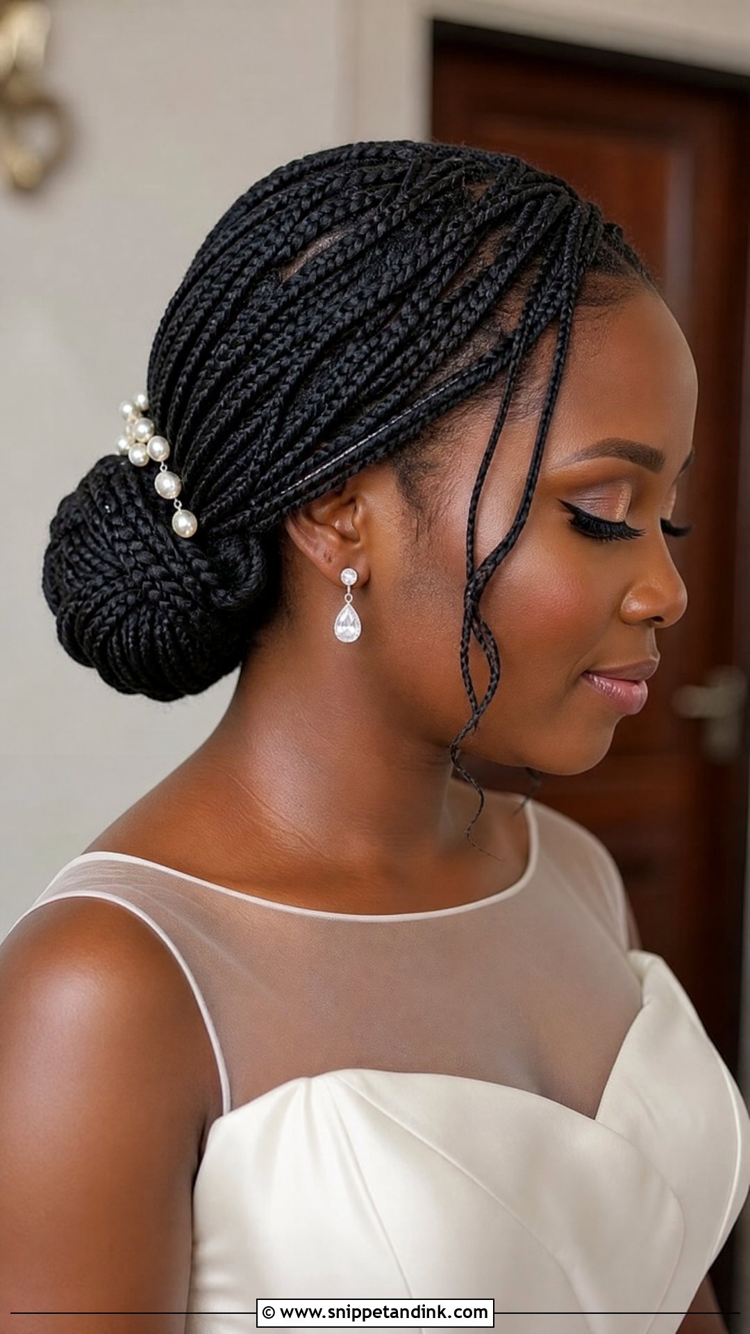 African Braids Bridal Low Bun - Snippet and Ink - 15 African Braids Bridal Hairstyles