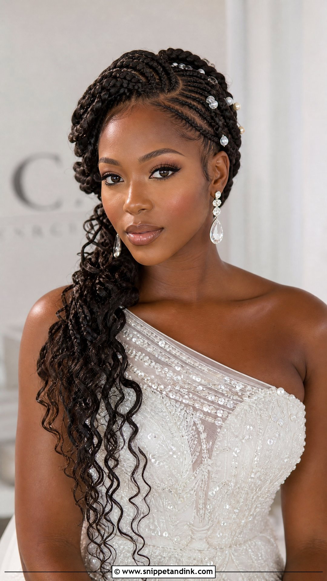 African Braids Bridal Side Sweep - Snippet and Ink - 15 African Braids Bridal Hairstyles