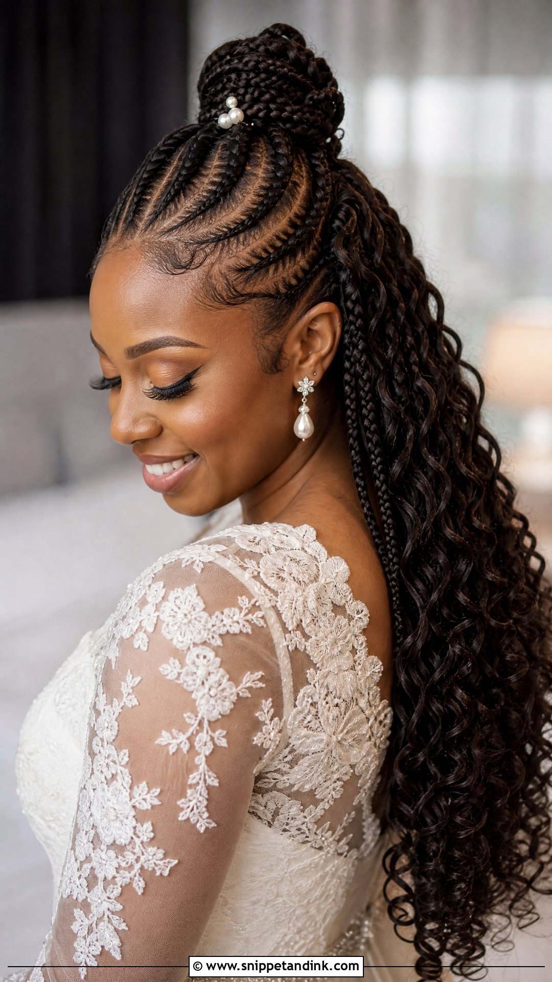 African Wedding Half Up Half Down Braids - Snippet and Ink - 15 African Wedding Hairstyles