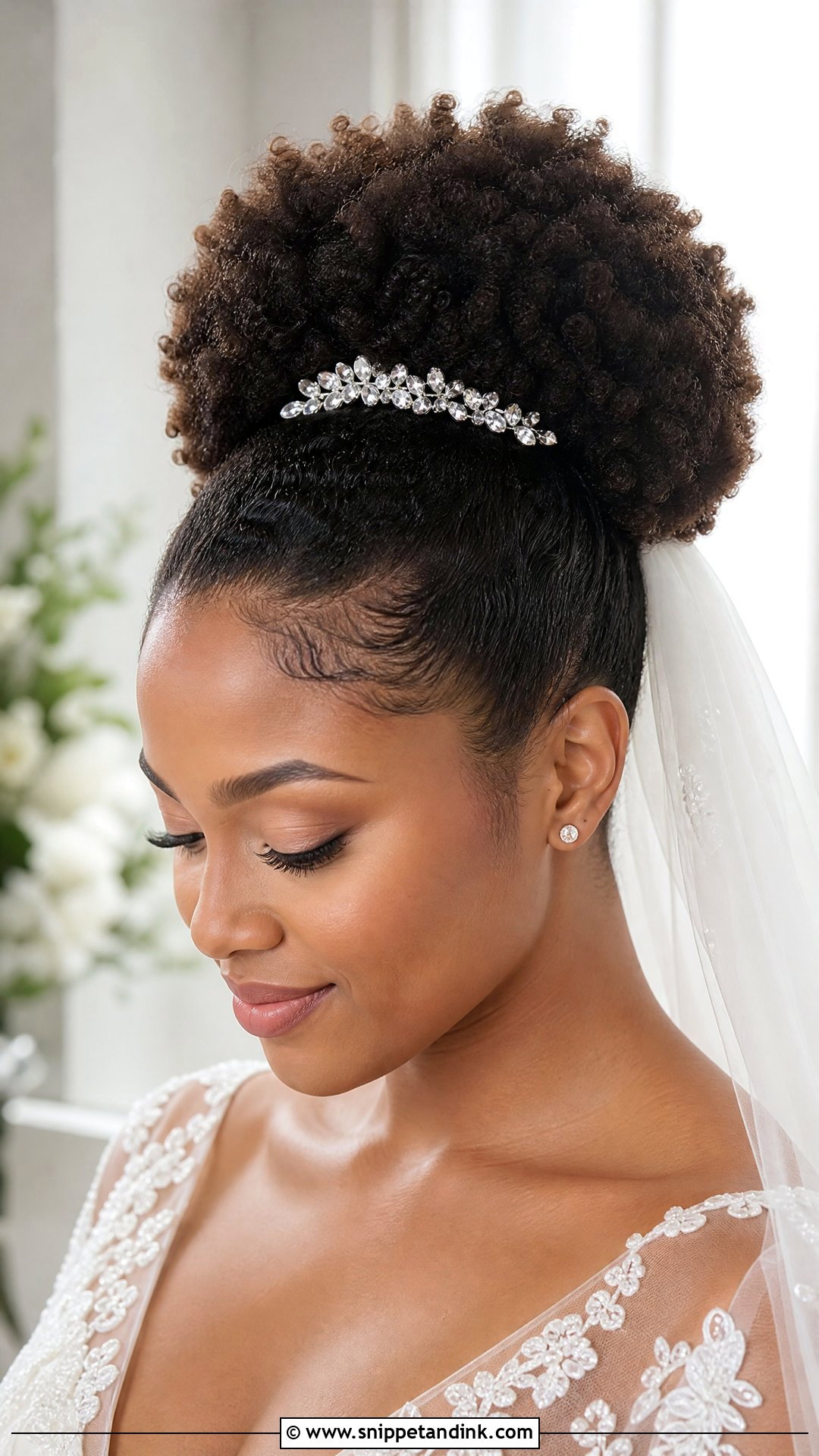 Afro Puff Bridal Updo - Snippet and Ink - 20 Wedding Updo Hairstyles Black Women