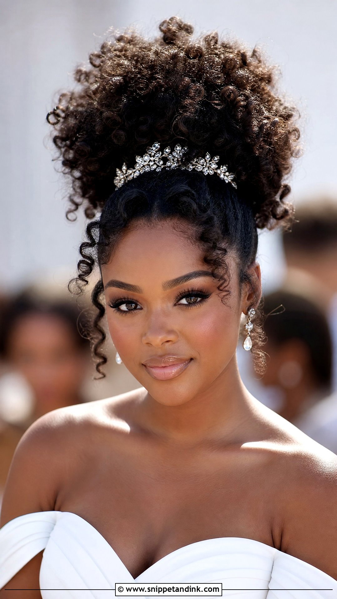 Afro Puff Updo - Snippet and Ink - 30 Black Bridal Hairstyles