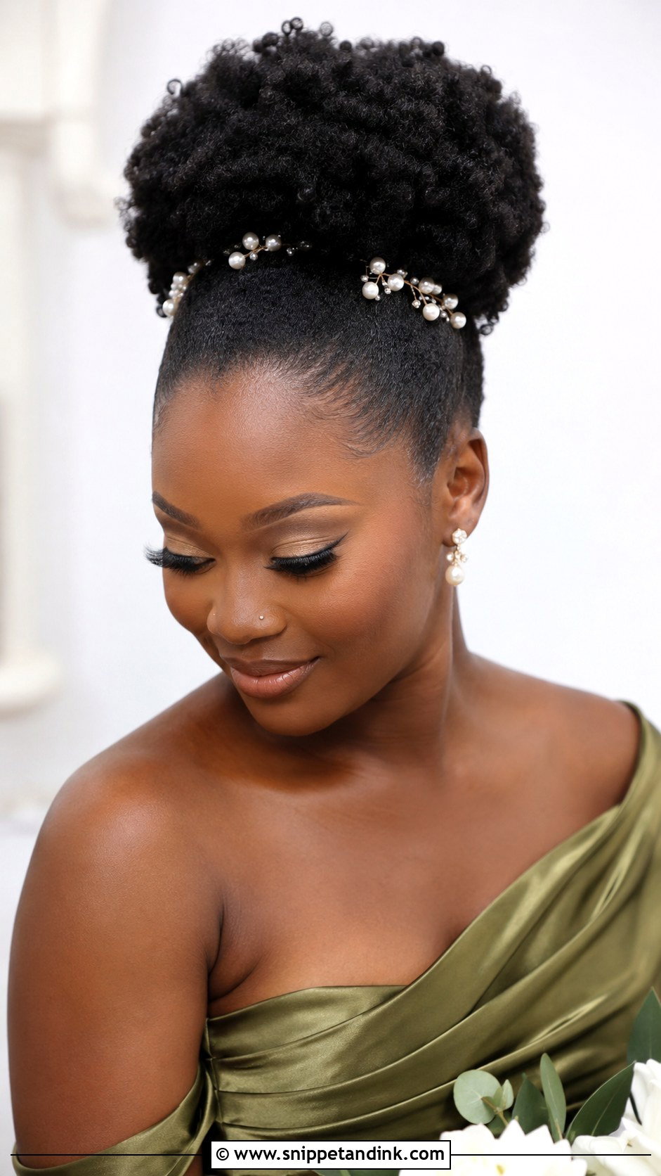 Afro Puff Updo For Black Bridesmaid - Snippet and Ink - 20 Bridesmaid Hairstyles Black Hair