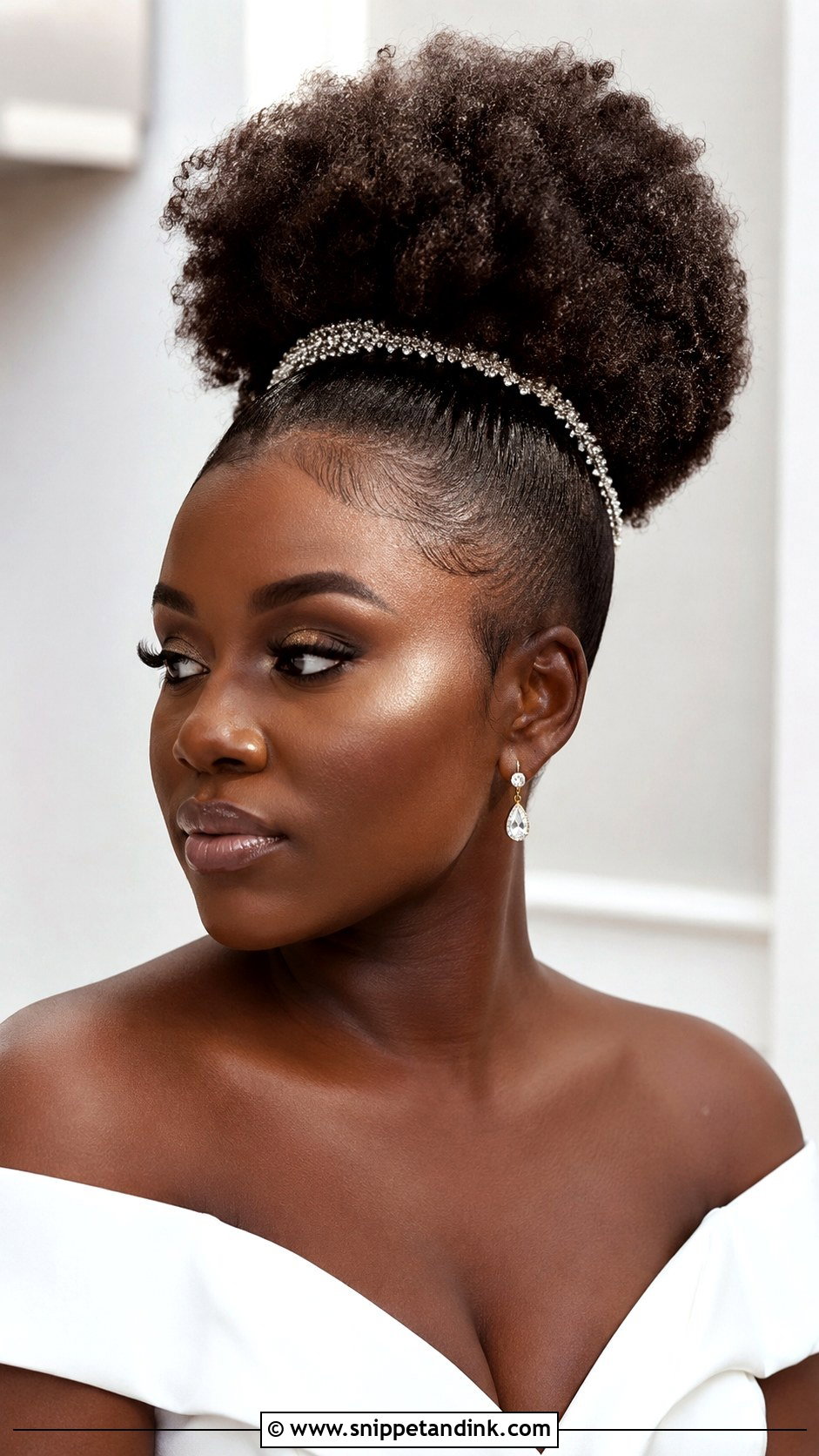 Afro Puff Updo - Snippet and Ink - 25 Natural Hair Bridal Hairstyles