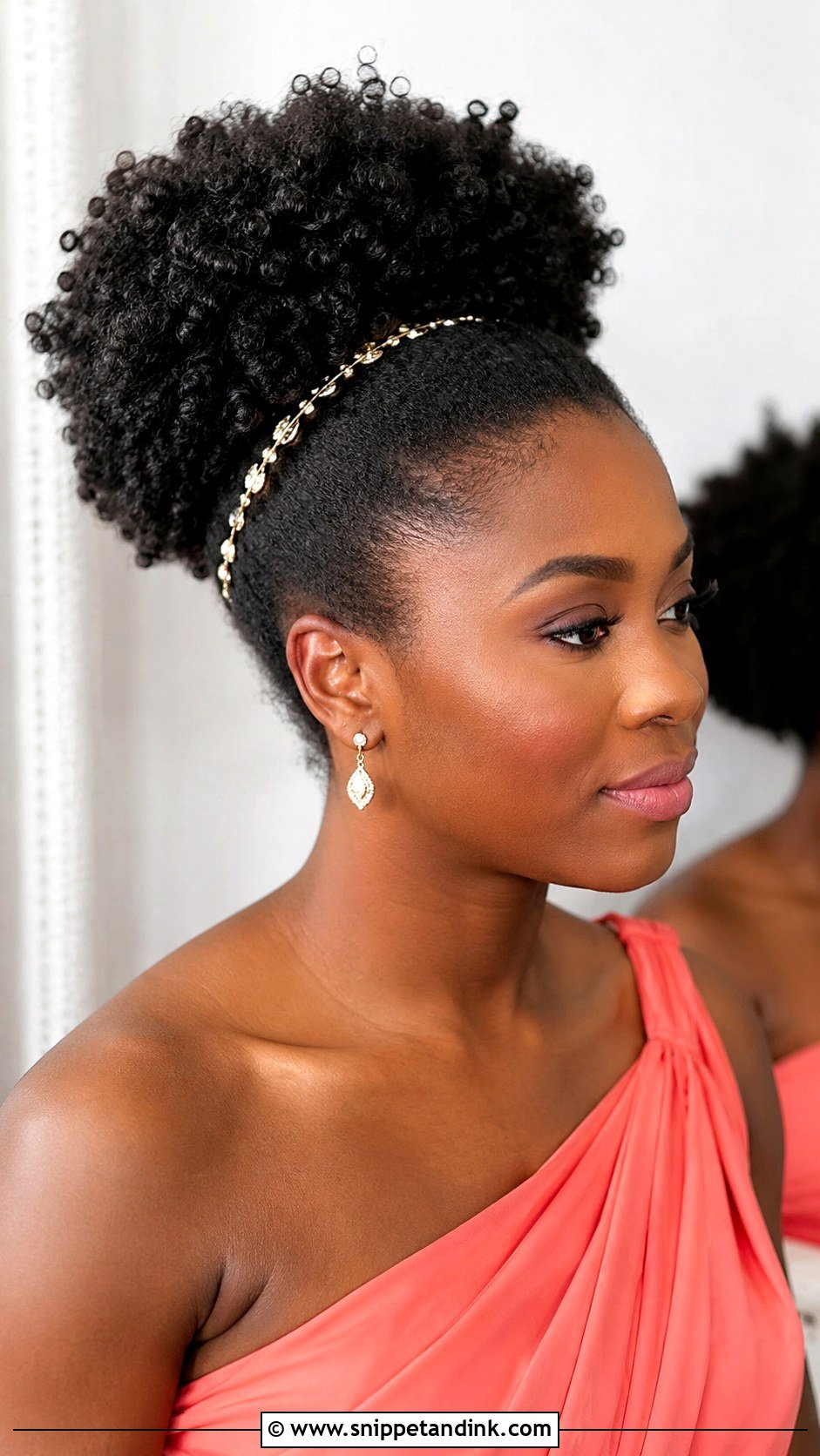 Afro Puff Wedding Hairstyle - Snippet and Ink - 20 Black Wedding Hairstyles for Bridesmaids