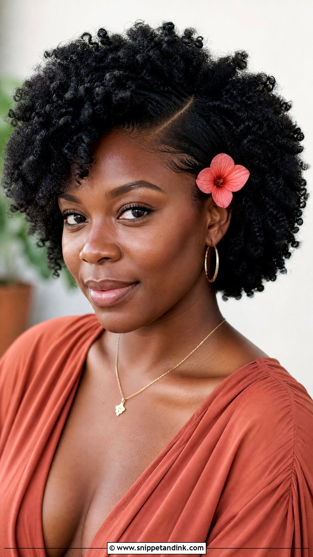 Afro With Side Part - Snippet and Ink - 20 Natural Hairstyles for Wedding Guest