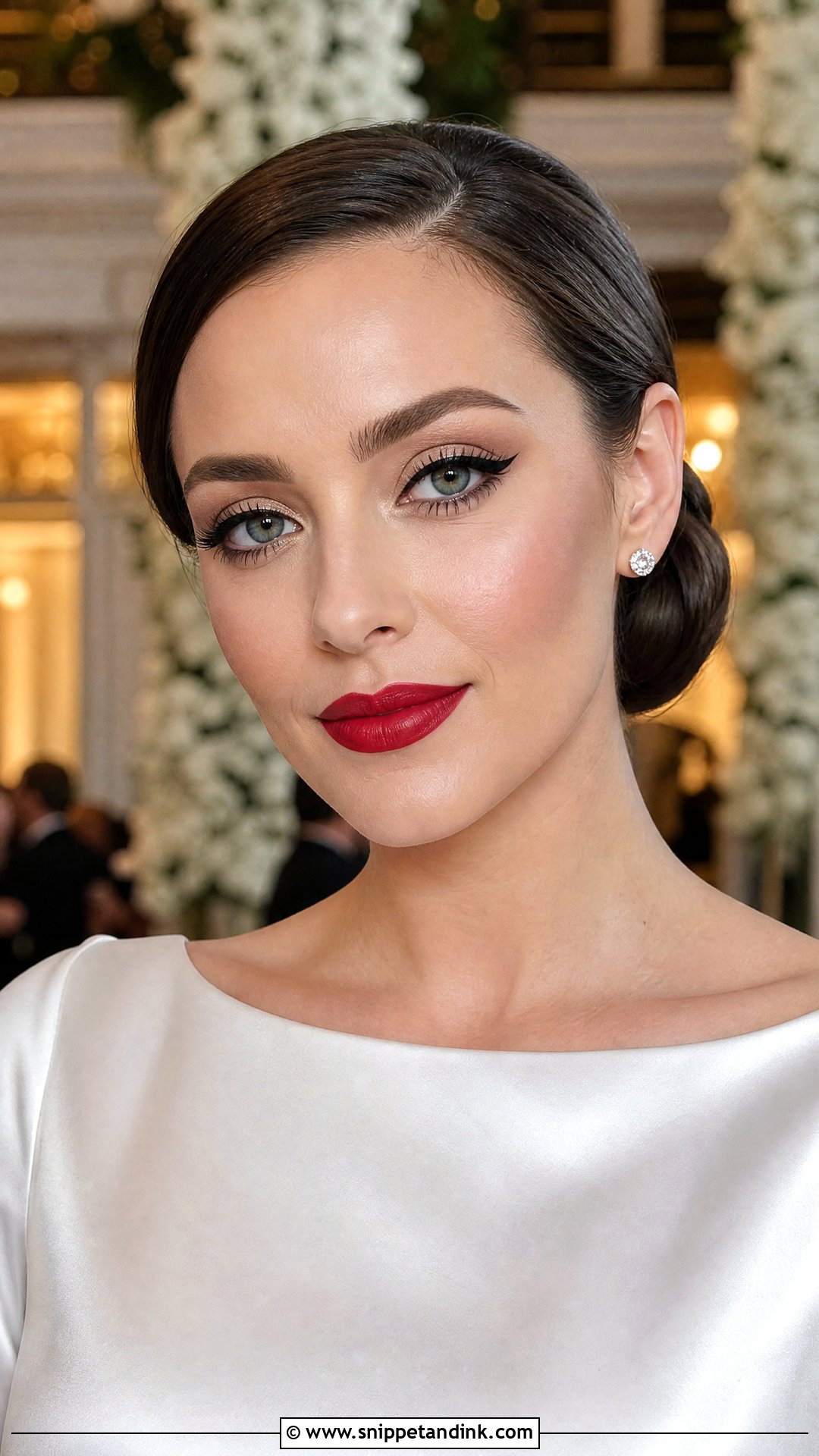 Airbrush Bridal Makeup With Red Lip - Snippet and Ink - 20 Air Brush Makeup for Bridal Ideas