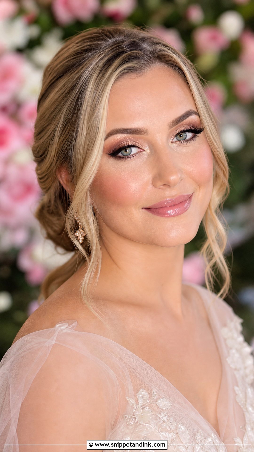Airbrush Bridal Makeup With Rose Gold Eyeshadow - Snippet and Ink - 20 Air Brush Makeup for Bridal Ideas